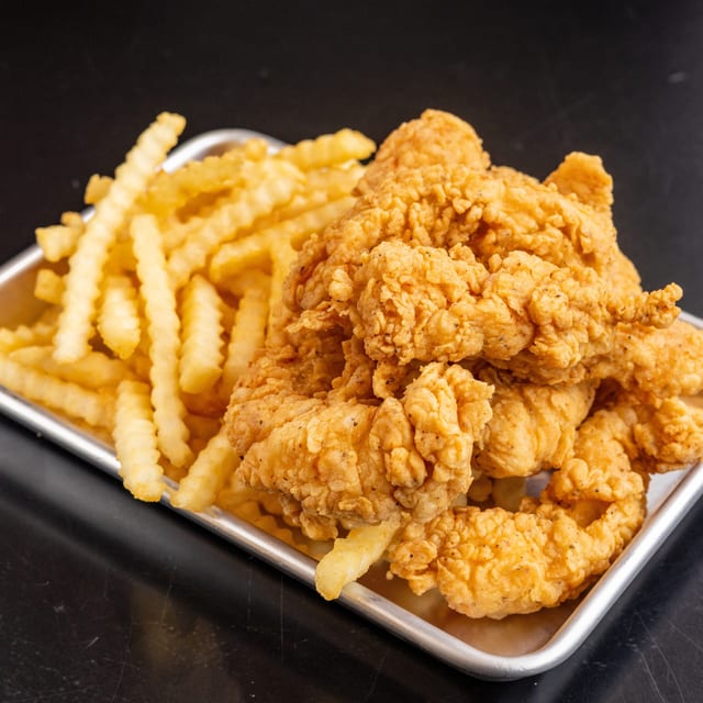 6pc. Classic Chicken Strips with Fries.